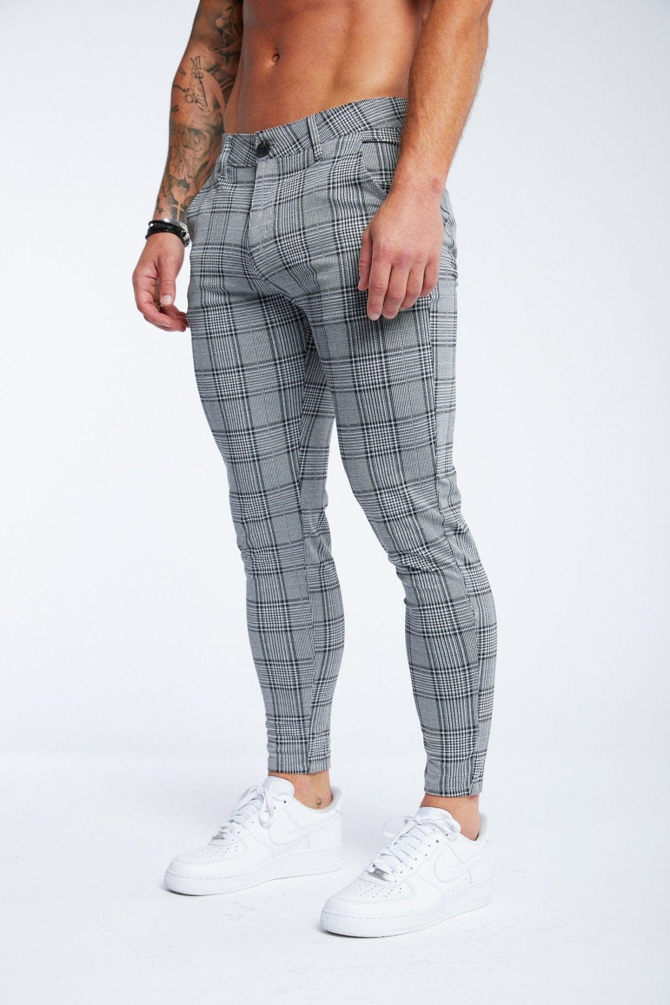 Fashion mens grey skinny trousers