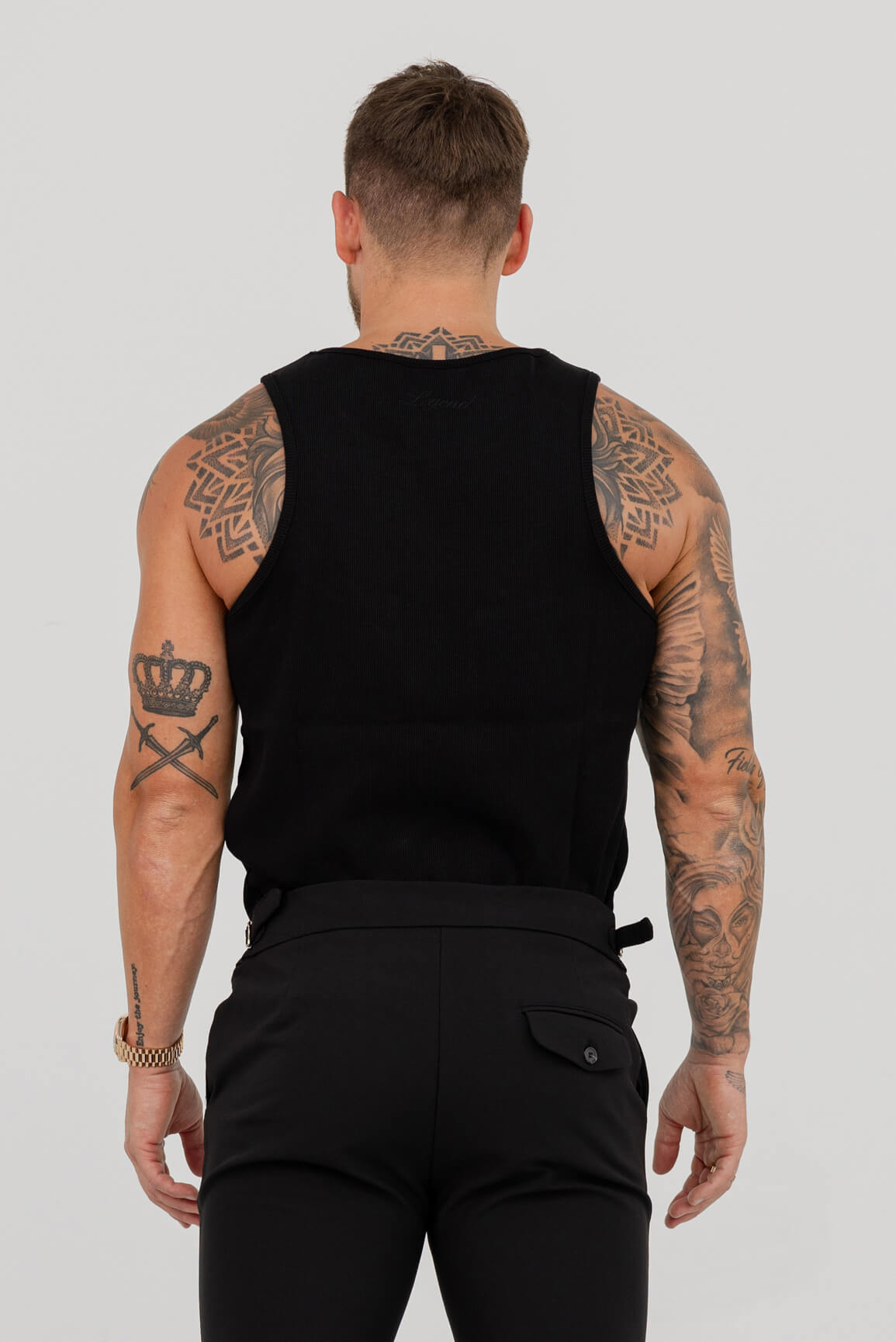 RIBBED VEST - BLACK