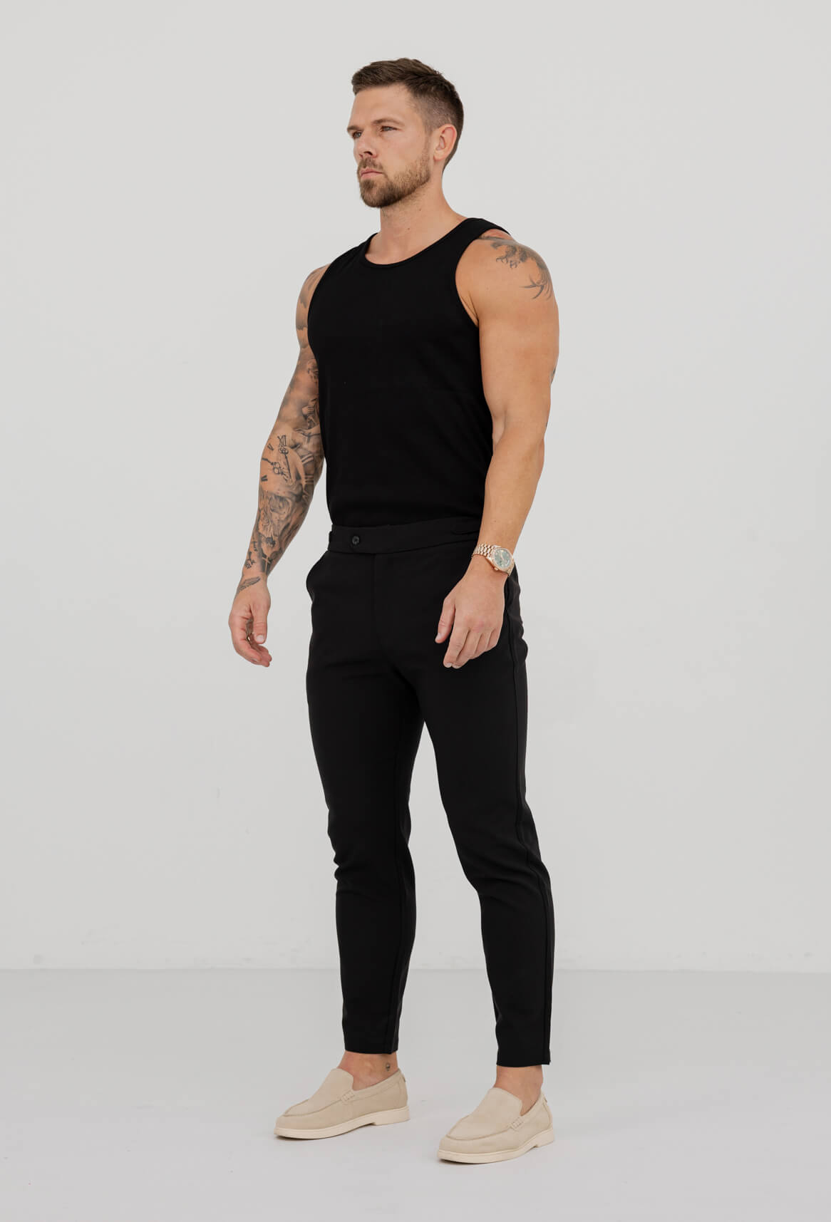 RIBBED VEST - BLACK