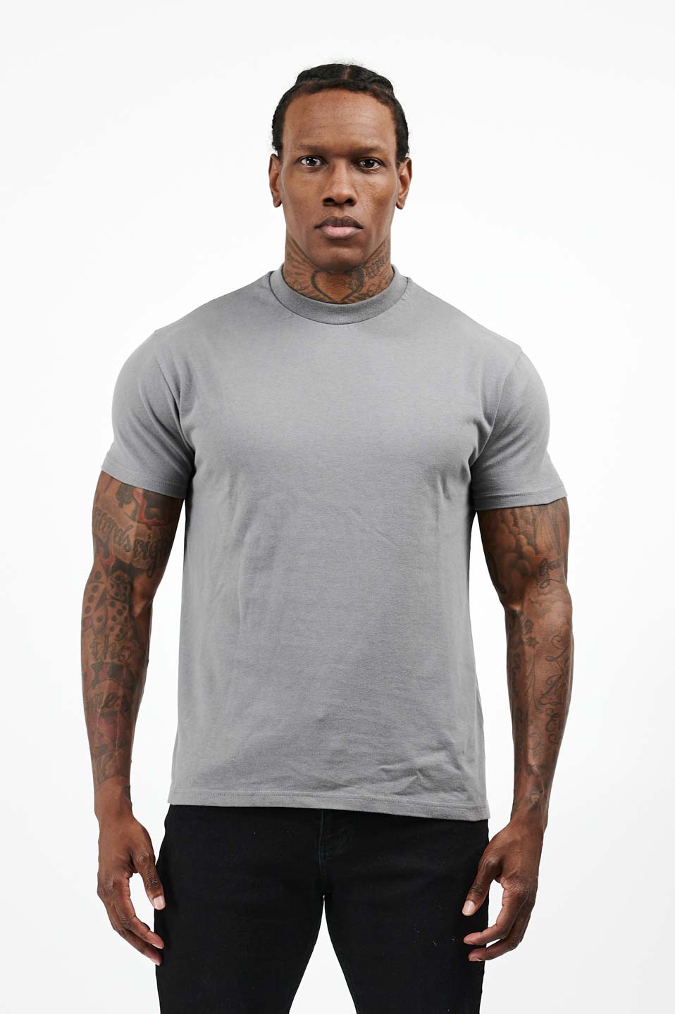 LEGEND* BASICS T-SHIRT MIT MUSCLE FIT – EINFACHES GUN METAL-GRAU