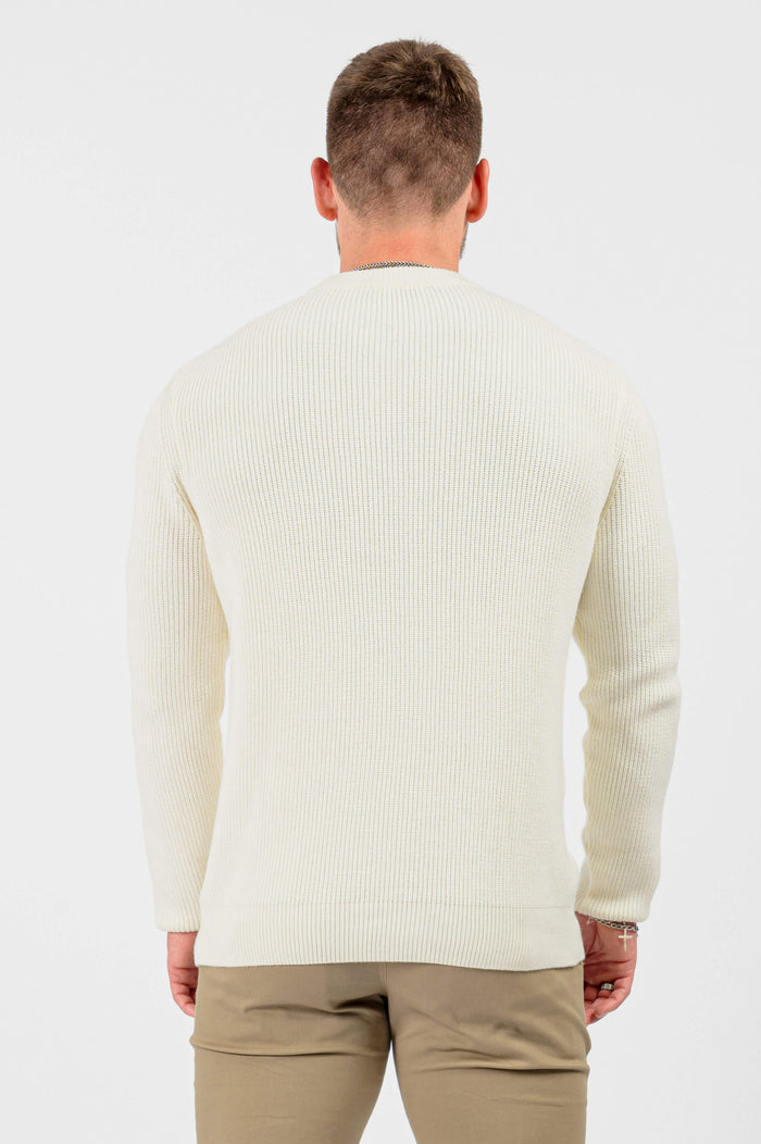 RIB KNIT LONG SLEEVE - CREAM