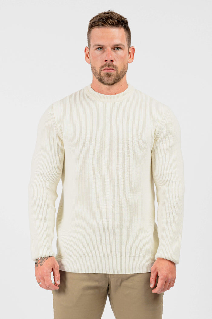 RIB KNIT LONG SLEEVE - CREAM