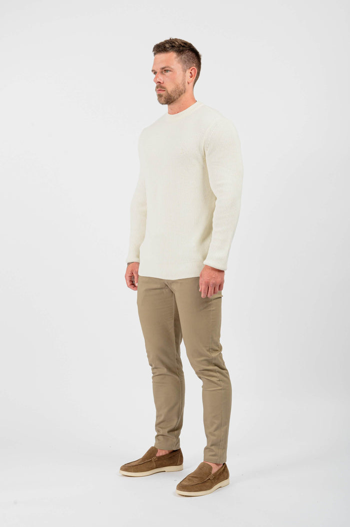 RIB KNIT LONG SLEEVE - CREAM