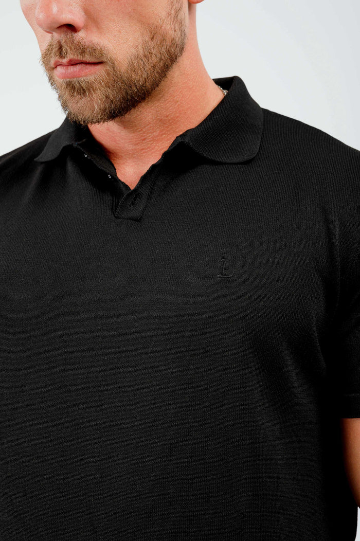 SOFT-TOUCH-STRICK-POLO – SCHWARZ