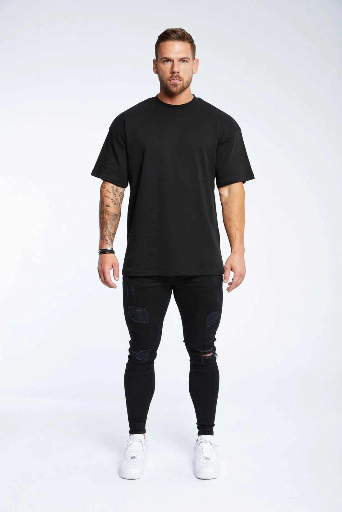 HABER T-SHIRT LEGENDS* BASICS OVERSIZED T-SHIRT - BLACK