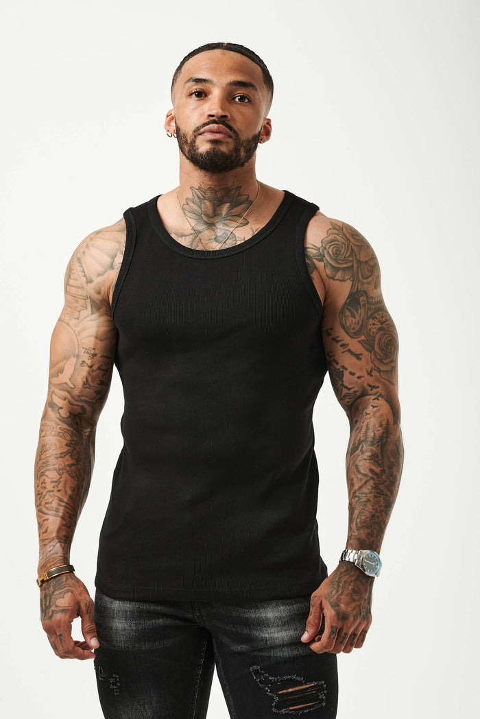 RIBBED VEST - BLACK