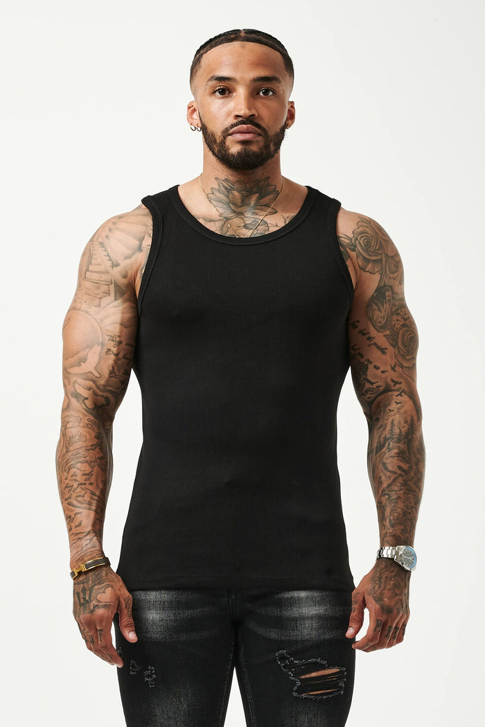 RIBBED VEST - BLACK