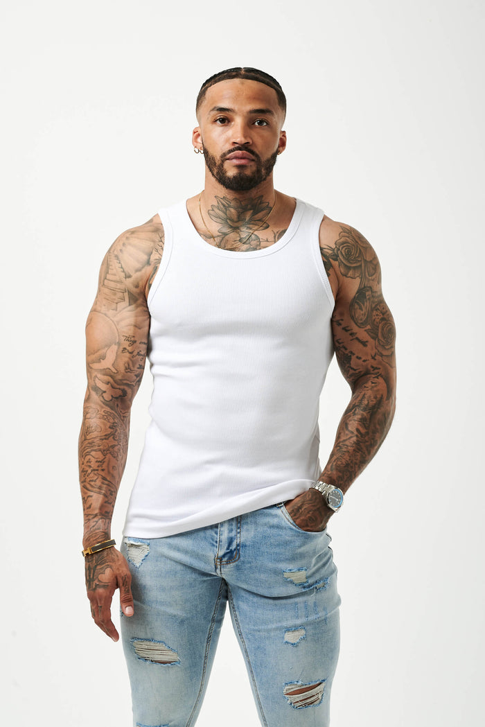 RIBBED VEST - WHITE