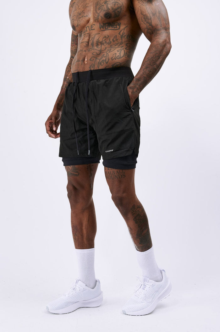 LEGEND ACTIVE DUAL LAYER SHORT - BLACK