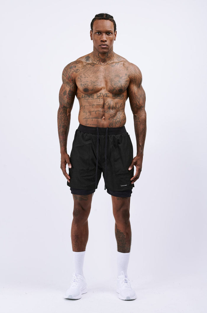 LEGEND ACTIVE DUAL LAYER SHORT - BLACK