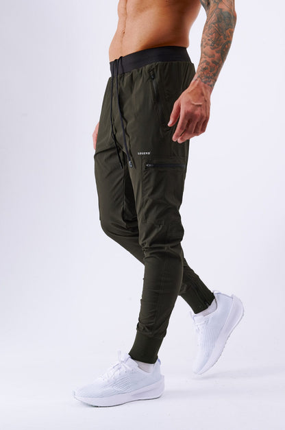 Legend London Activewear LEGEND ACTIVE RUNNER JOGGER - MILITARY KHAKI