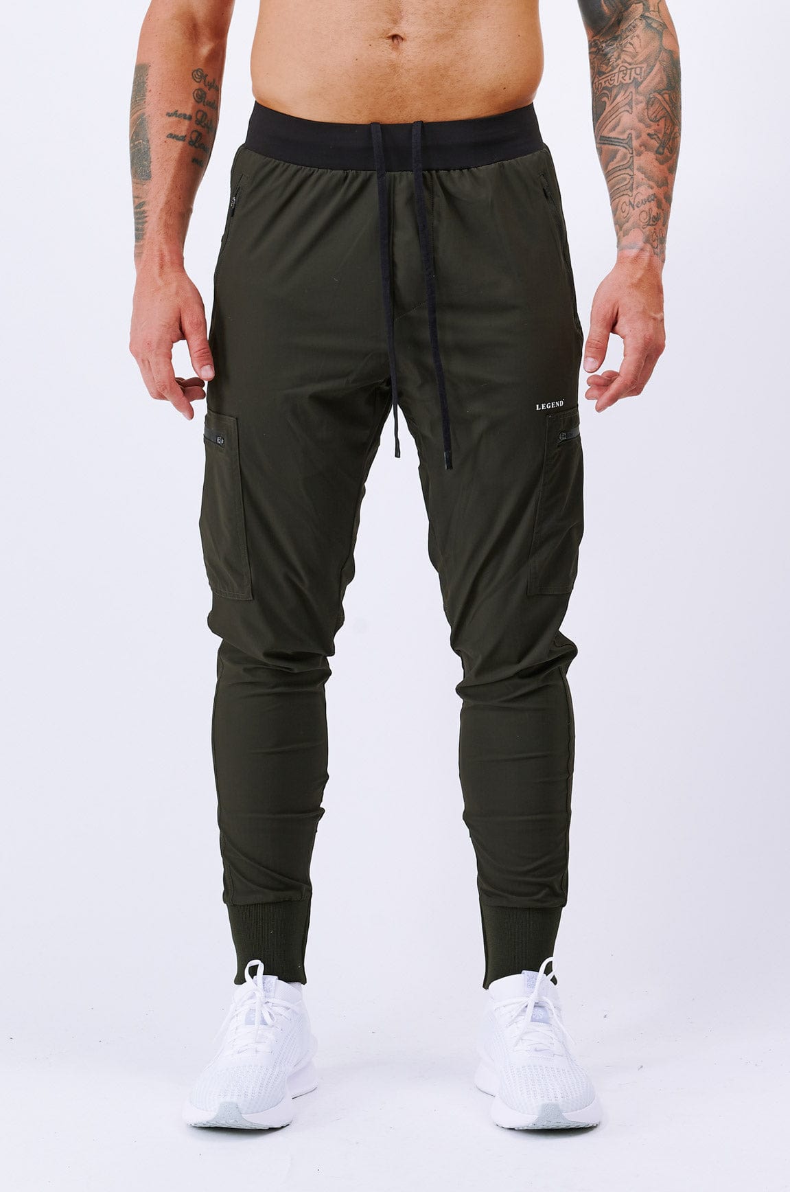 Legend London Activewear LEGEND ACTIVE RUNNER JOGGER - MILITARY KHAKI