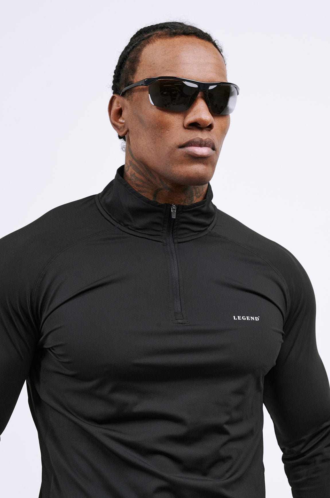 Legend London Activewear LEGEND ACTIVE ZIP TOP - BLACK