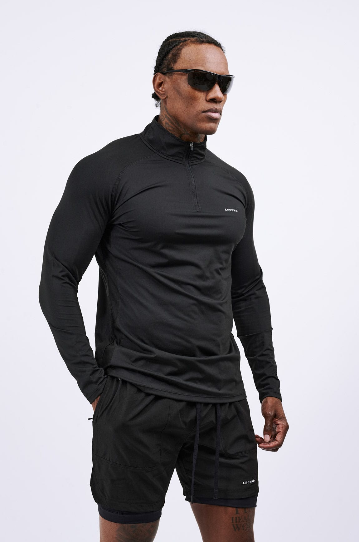 Legend London Activewear LEGEND ACTIVE ZIP TOP - BLACK