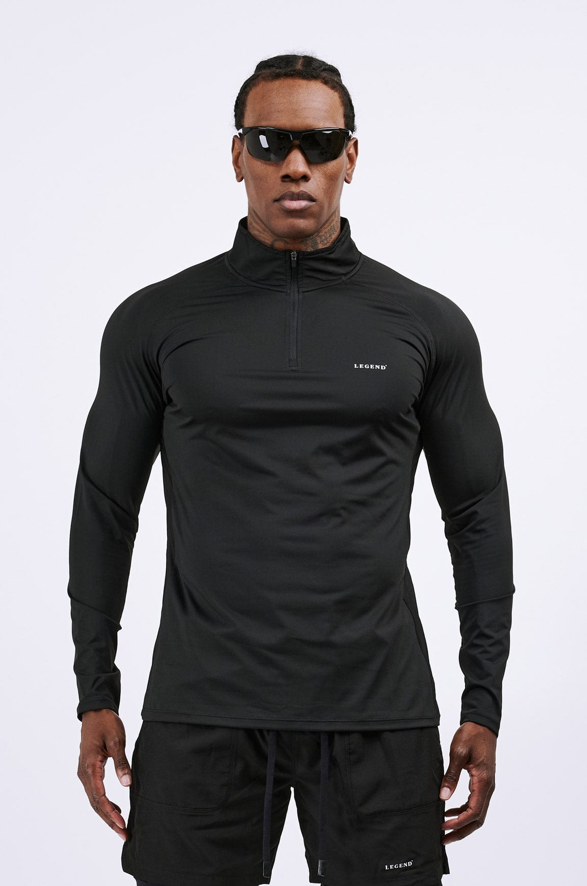 Legend London Activewear LEGEND ACTIVE ZIP TOP - BLACK