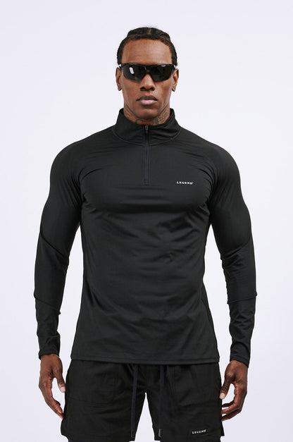 Legend London Activewear LEGEND ACTIVE ZIP TOP - BLACK