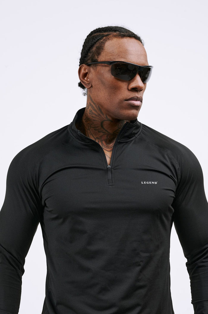 LEGEND ACTIVE ZIP TOP - BLACK