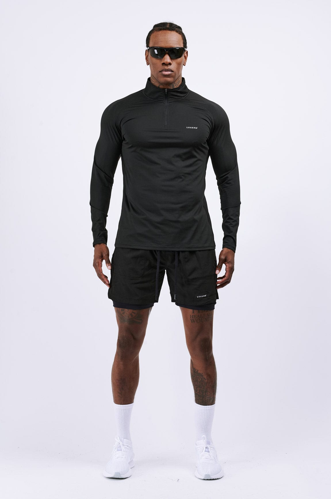 Legend London Activewear LEGEND ACTIVE ZIP TOP - BLACK