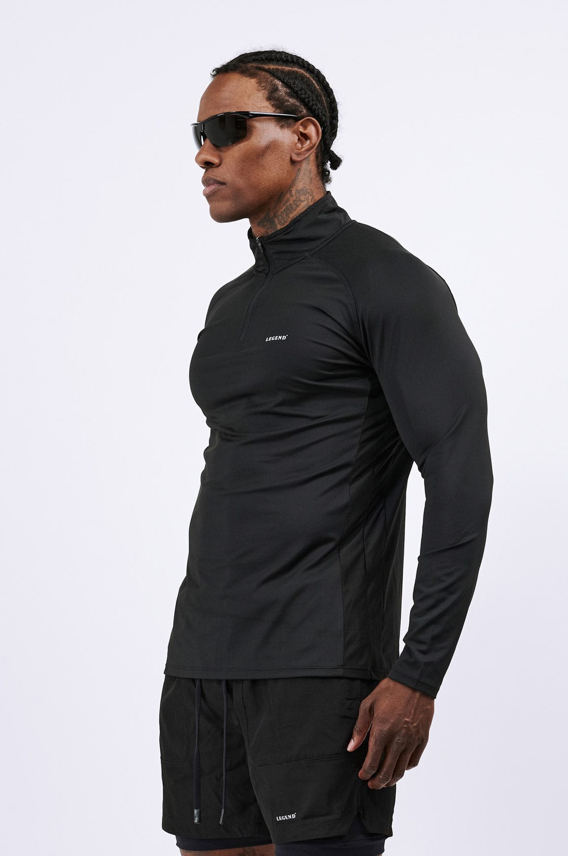 Legend London Activewear LEGEND ACTIVE ZIP TOP - BLACK