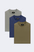 Legend London BASIC T-SHIRT 3 PACK (Olive, Grey, Indigo Navy)