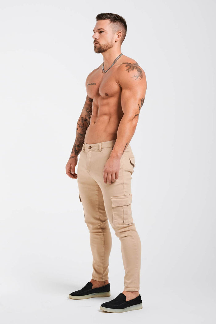 SLIM-FIT-CARGOHOSE – BEIGE