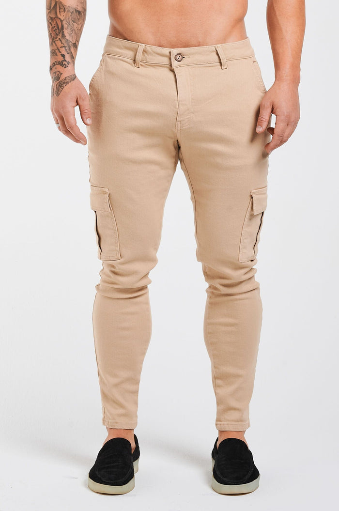 SLIM-FIT-CARGOHOSE – BEIGE