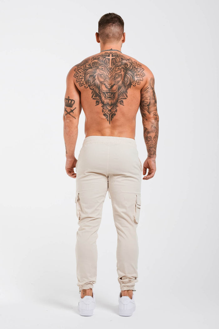 UTILITY CARGO PANTS - CREAM