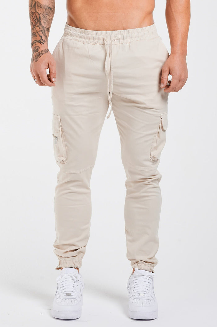 UTILITY CARGO PANTS - CREAM