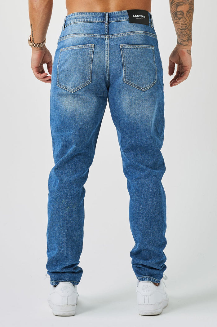 REGULAR FIT JEANS - MID BLUE WASH