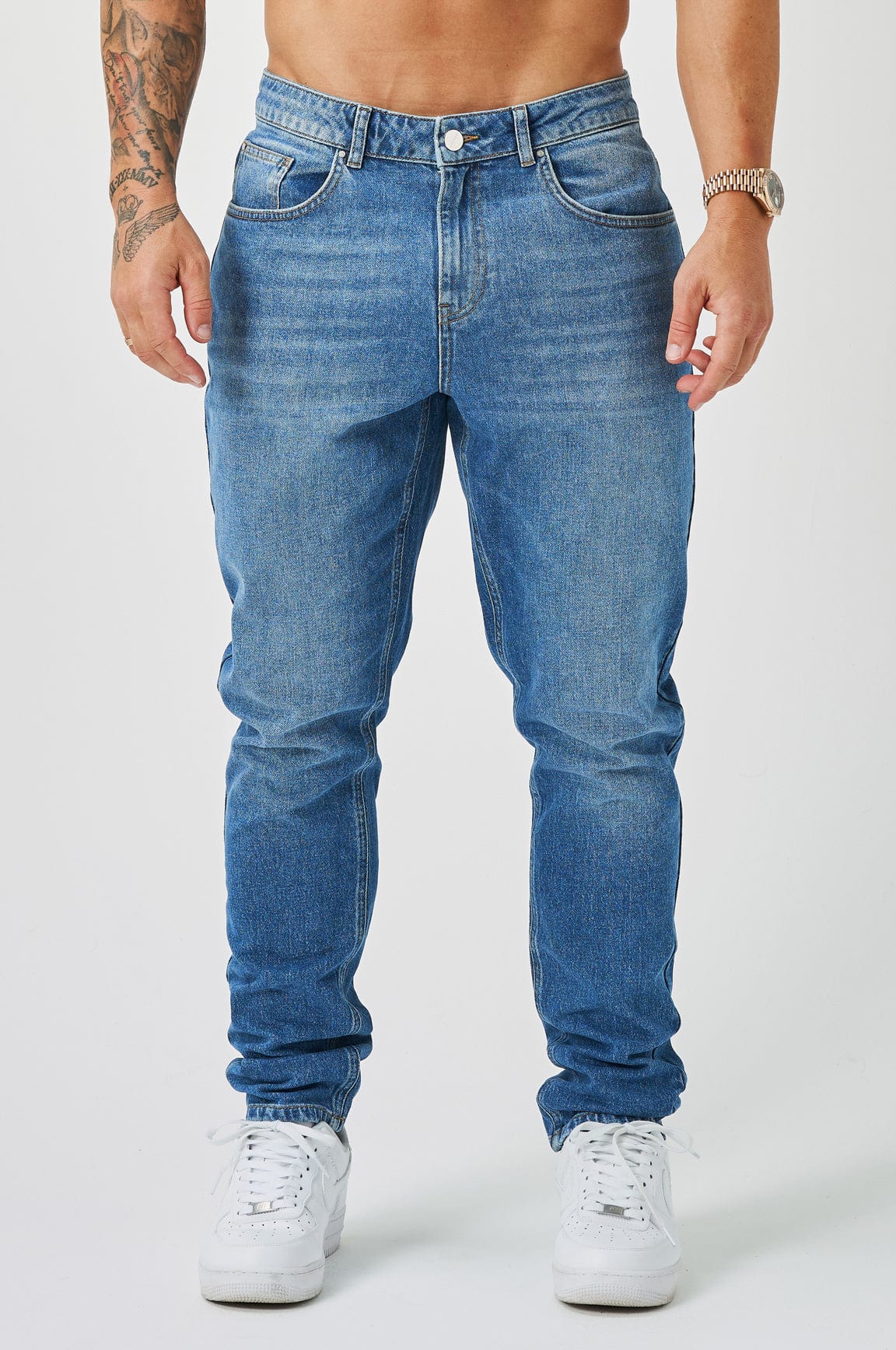 Legend London Jeans REGULAR FIT JEANS - MID BLUE WASH