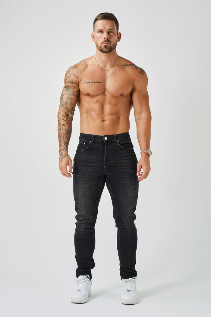 REGULAR FIT JEANS - WASHED BLACK