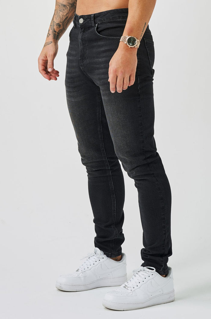 REGULAR FIT JEANS - WASHED BLACK