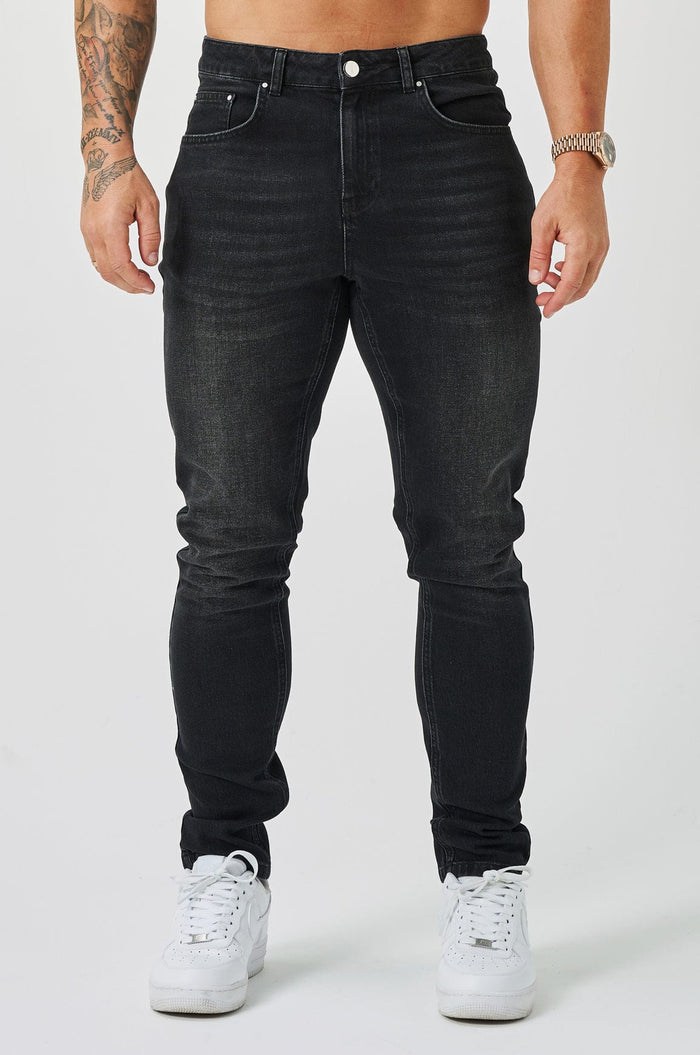 REGULAR FIT JEANS - WASHED BLACK