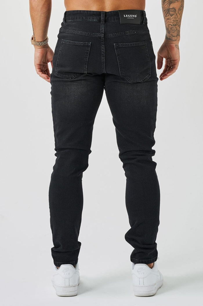 REGULAR FIT JEANS - WASHED BLACK