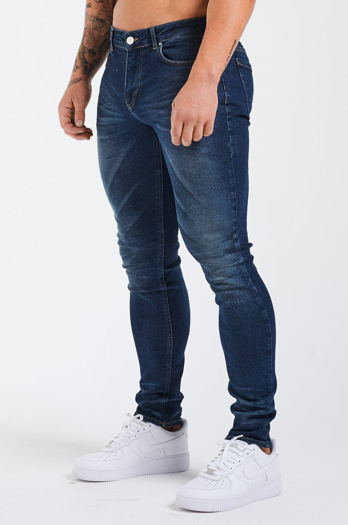 SLIM JEANS 2.0 GEDETAILLEERD - INDIGO BLAUW