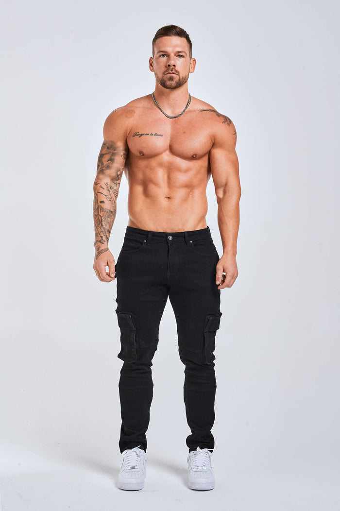 SLIM FIT JEANS 2.0 UTILTY CARPENTER - ZWART