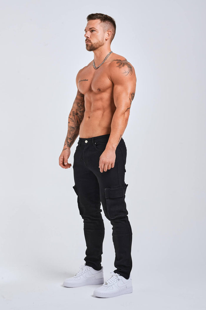 SLIM FIT JEANS 2.0 UTILTY CARPENTER - BLACK