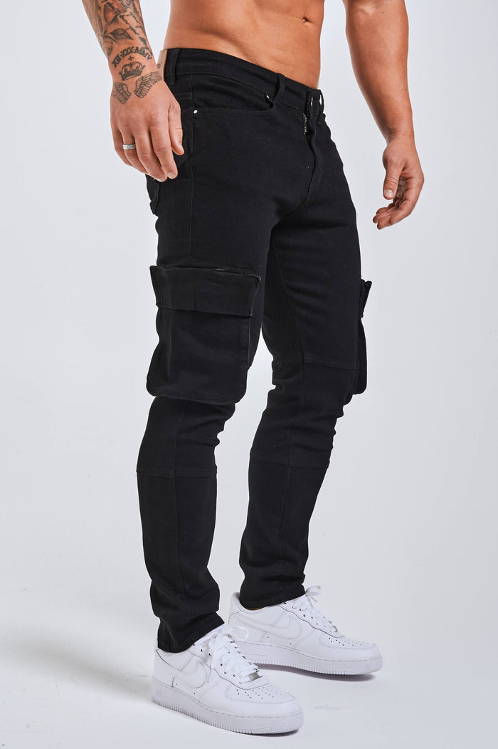 SLIM FIT JEANS 2.0 UTILTY CARPENTER - ZWART