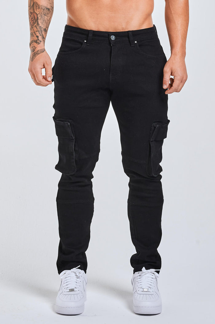 SLIM FIT JEANS 2.0 UTILTY CARPENTER - ZWART