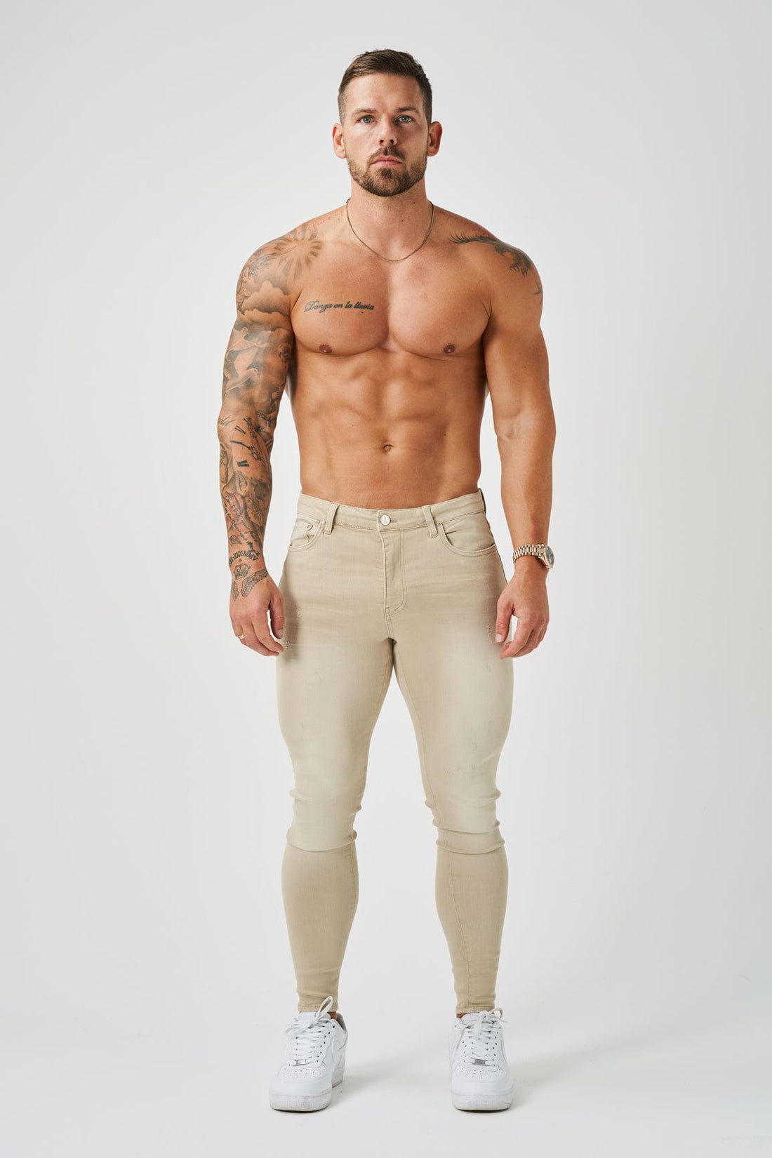 Legend London Jeans - spray on SKINNY FIT JEANS - SAND