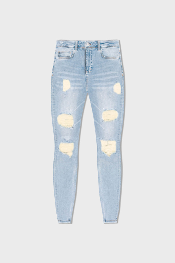 Stone Washed Jeans - Gescheurd en gerepareerd