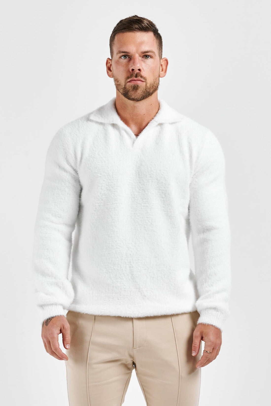 Legend London KNITWEAR BRUSHED POLO - CREAM