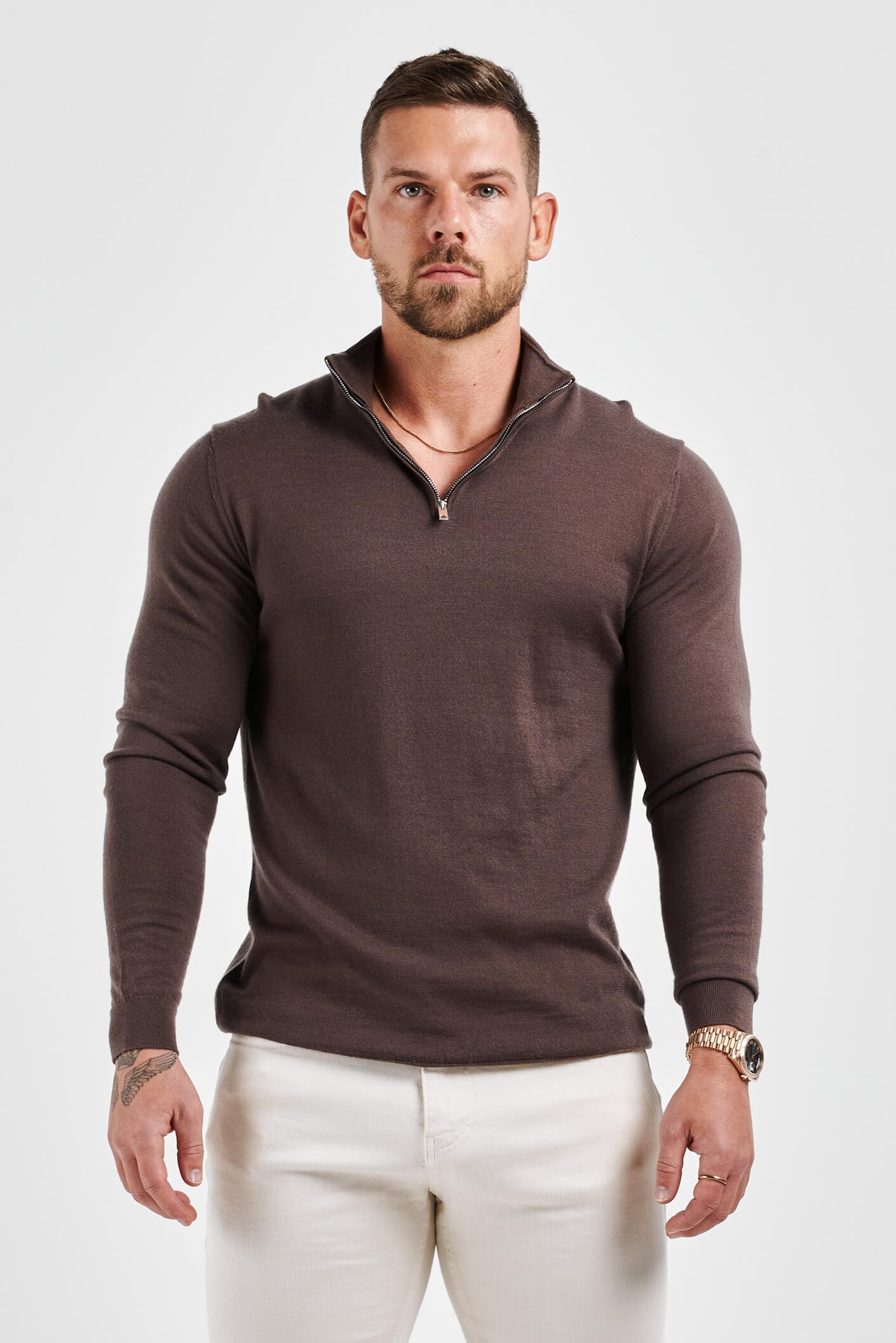 Legend London KNITWEAR KNIT SWEATER - BROWN