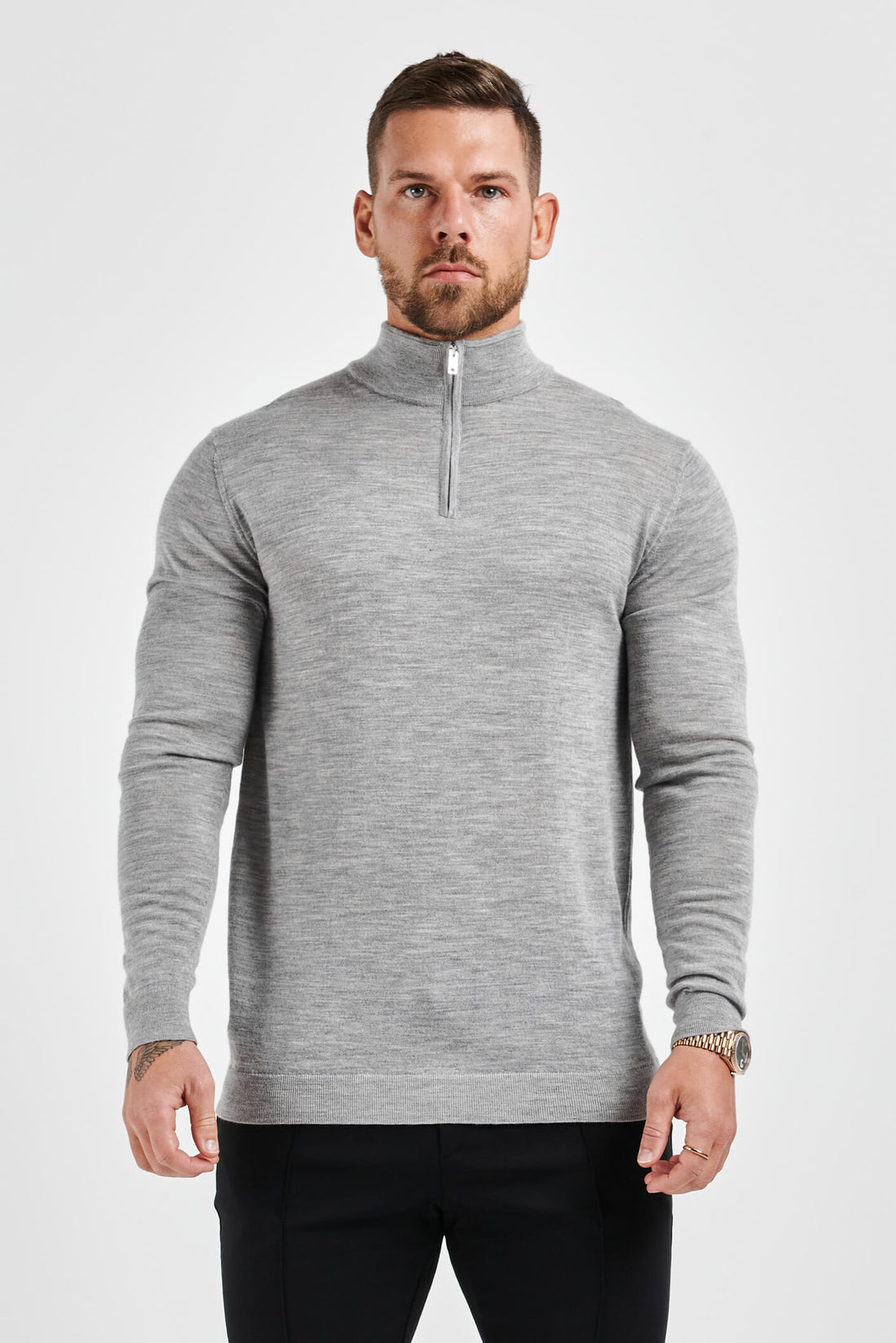 Legend London KNITWEAR KNIT SWEATER - GREY MARL