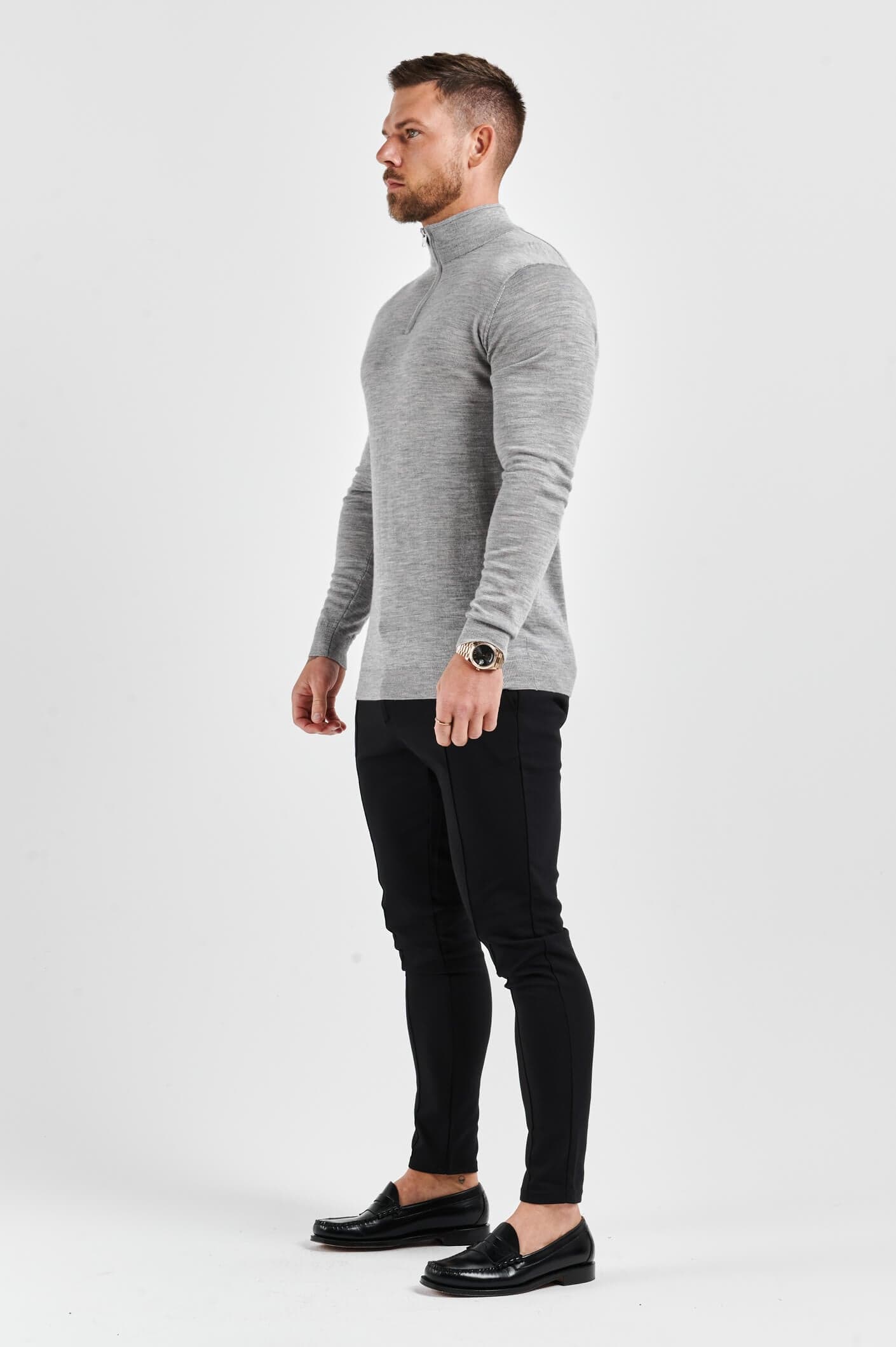 Legend London KNITWEAR KNIT SWEATER - GREY MARL