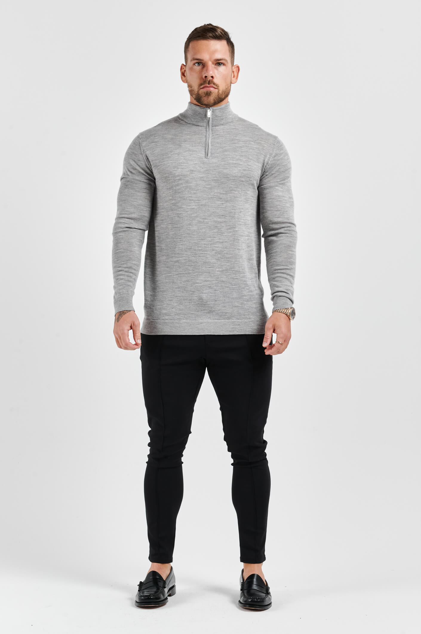 Legend London KNITWEAR KNIT SWEATER - GREY MARL