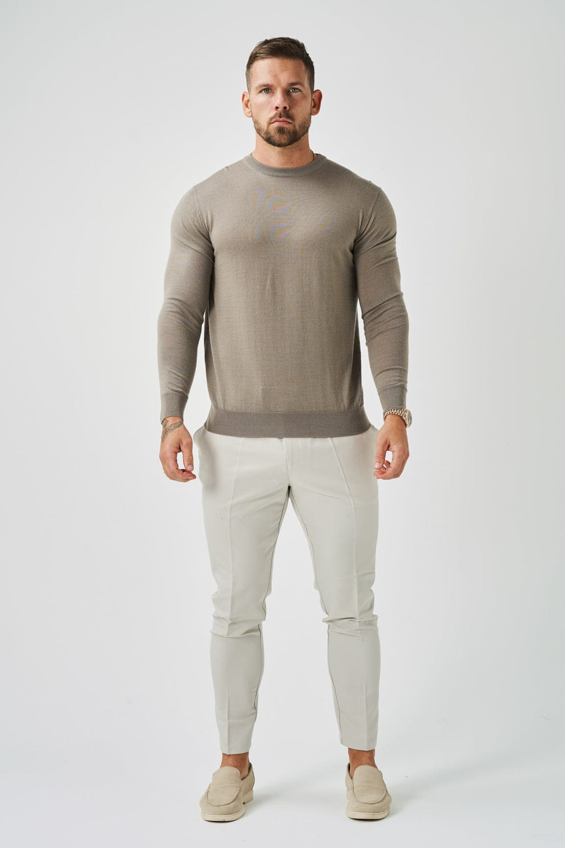 Legend London KNITWEAR LONG SLEEVE KNIT - TAUPE