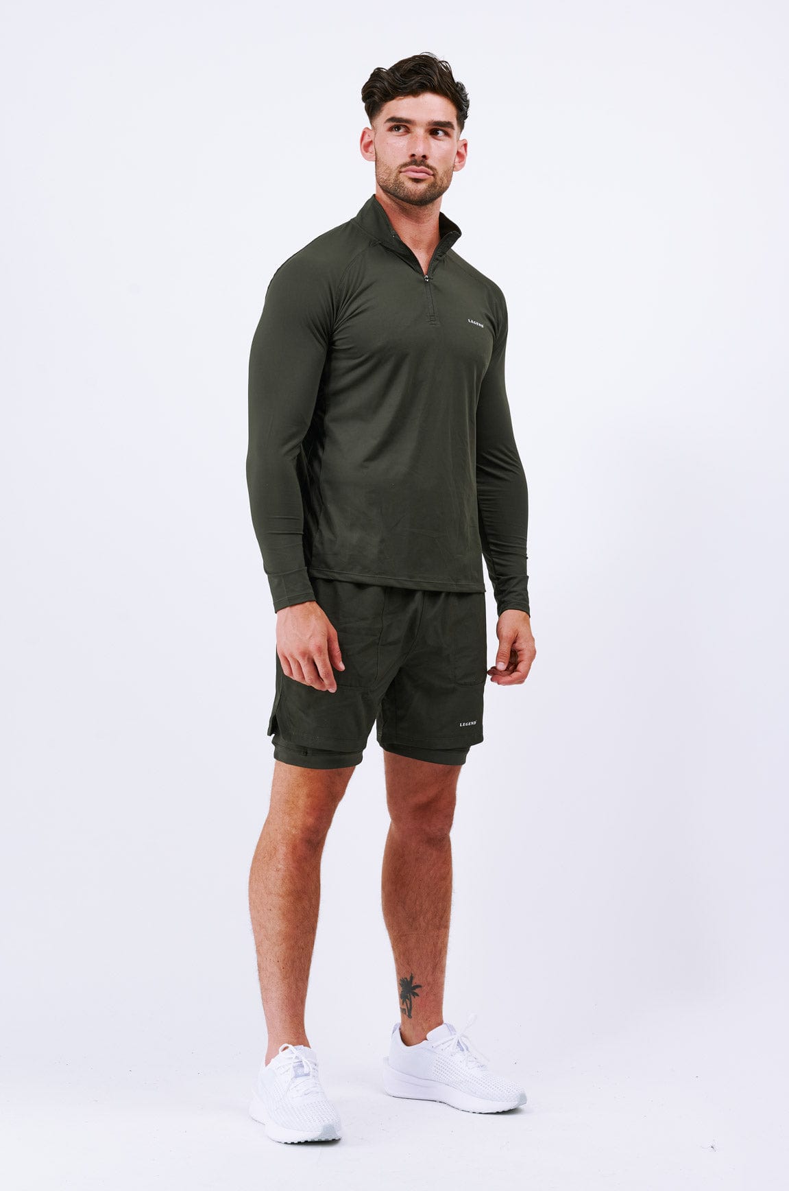 Legend London LEGEND ACTIVE ZIP TOP - MILITARY KHAKI