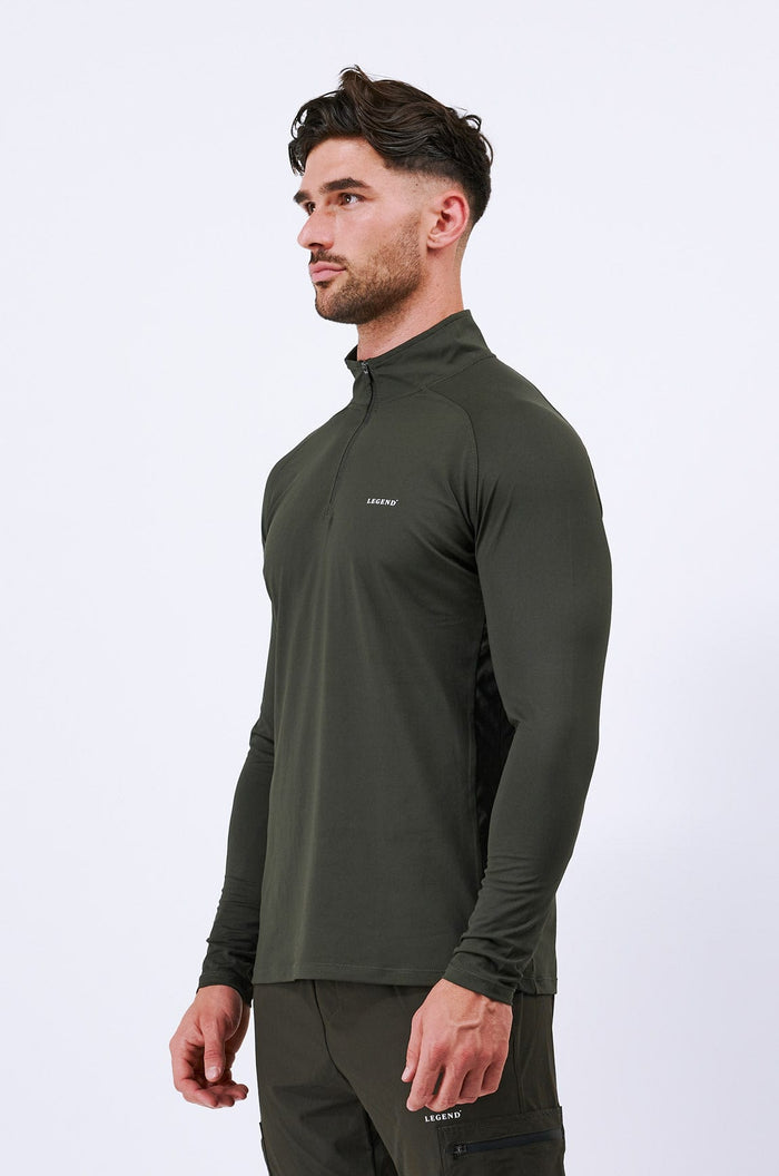 ACTIVE 1/4 ZIP TOP - DUNKELGRAU