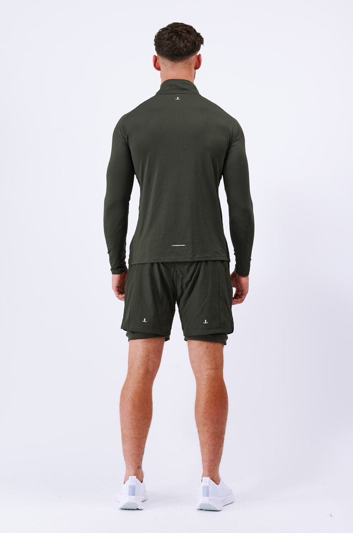 ACTIVE 1/4 ZIP TOP - DUNKELGRAU